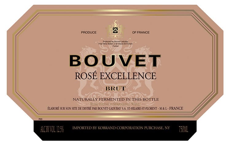 Bouvet Ladubay Rose sparkling wine label