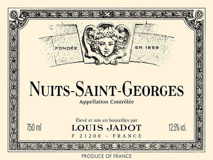 Louis Jadot Nuits-Saint-Georges Burgundy France red wine label