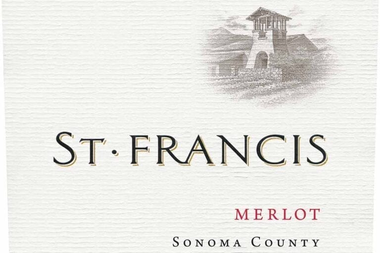 St. Francis Merlot red wine label from Sonoma County California