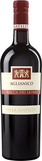 Villa Matilde Aglianico red wine bottle from Campania, Italy