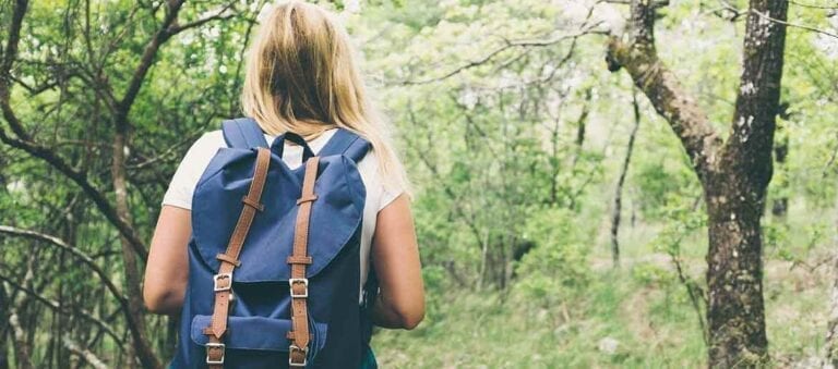 Hiking in the woods