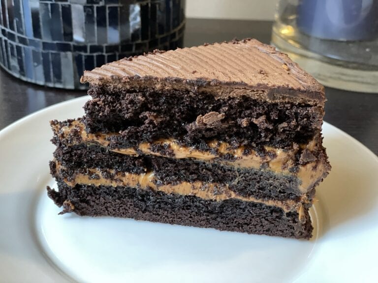 Chocolate caramel cake from Choice Bakery, Brooklyn, New York