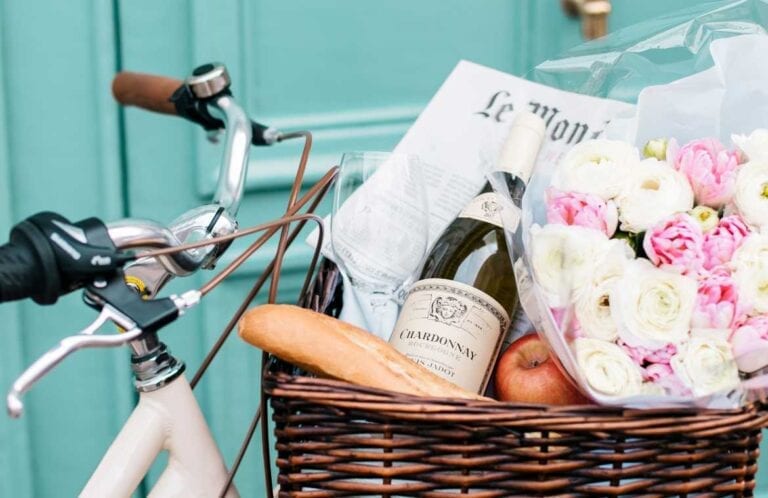 Three Easy Tips for Buying French Wine Wine bottle in bike basket, wine shopping