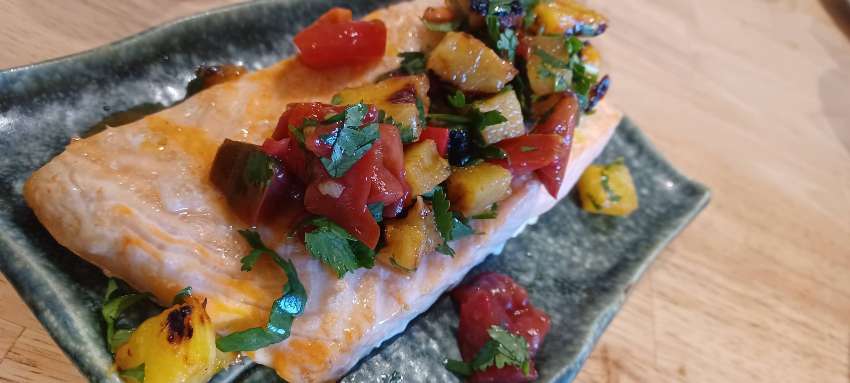Salmon with Pineapple Pico de Gallo