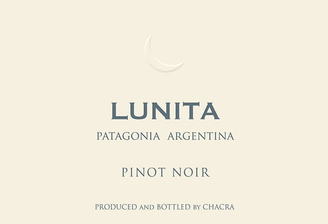 Chacra Lunita Pinot Noir red wine label from Patagonia Argentina