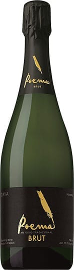 Poema Cava Brut sparkling wine bottle from Penedes, Spain