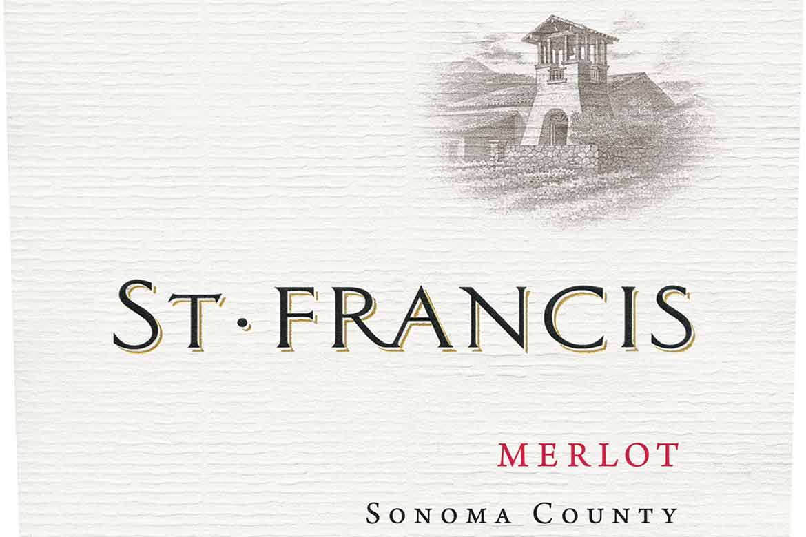 St. Francis Merlot red wine label from Sonoma County California