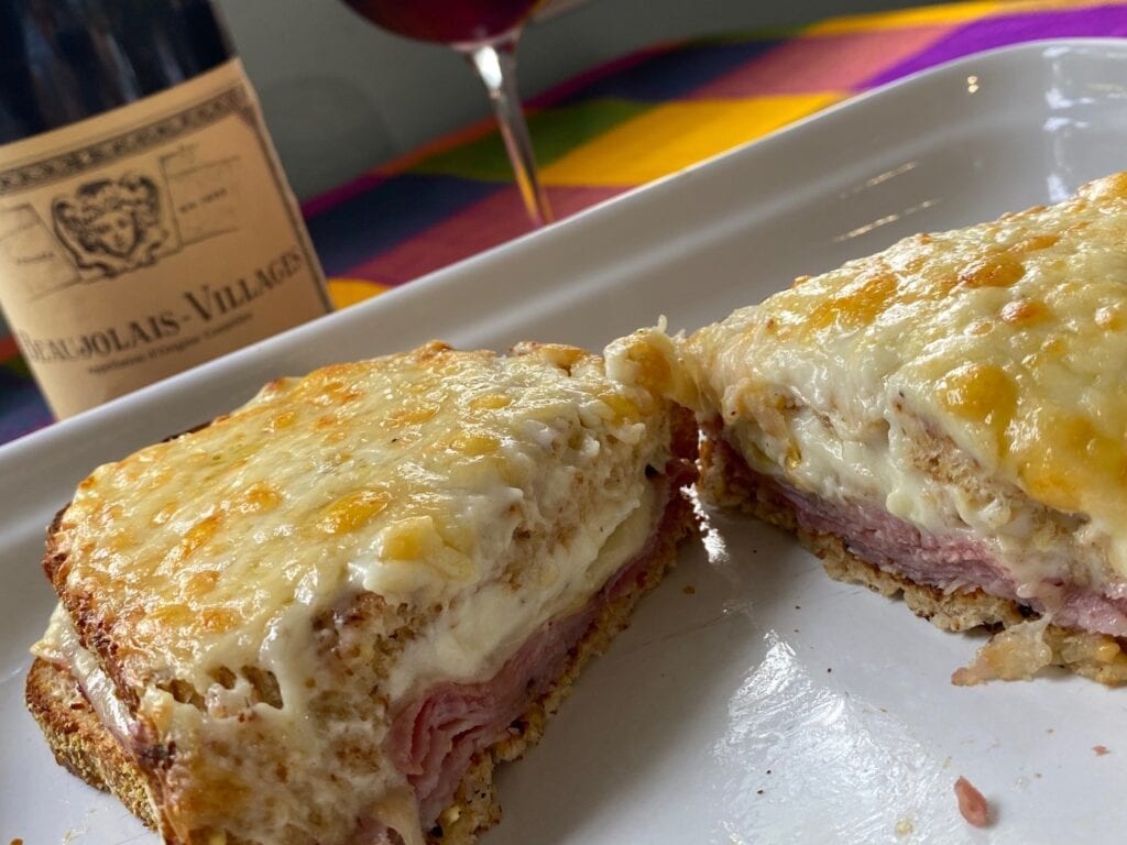 Louis Jadot Beaujolais Villages and croque monsieur sandwich_2