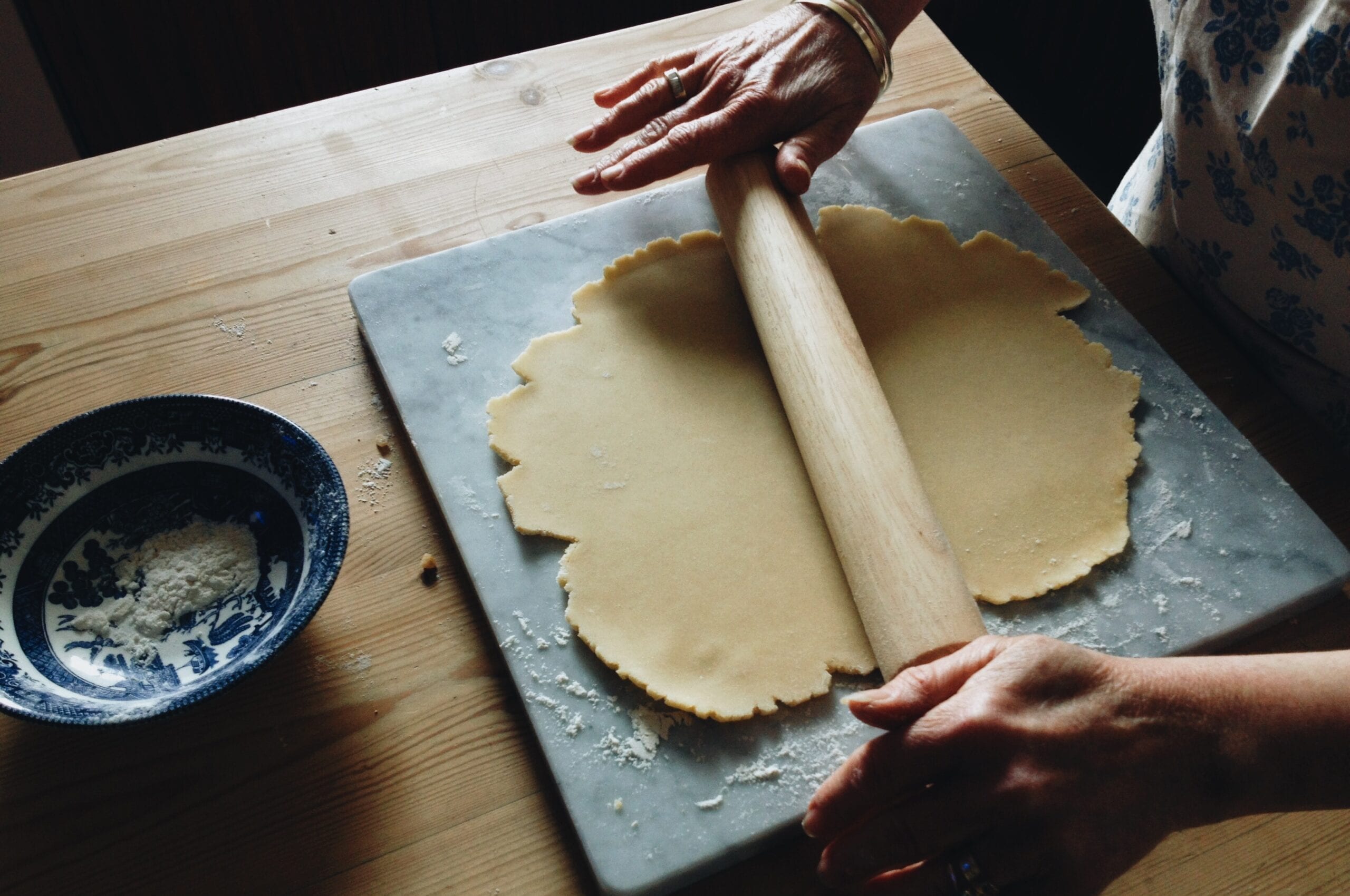 Rolling out pie dough