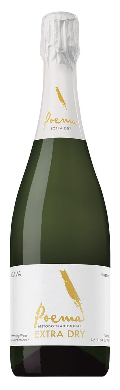 Poema Cava Extra Dry, sparkling Spanish wine, bottle shot