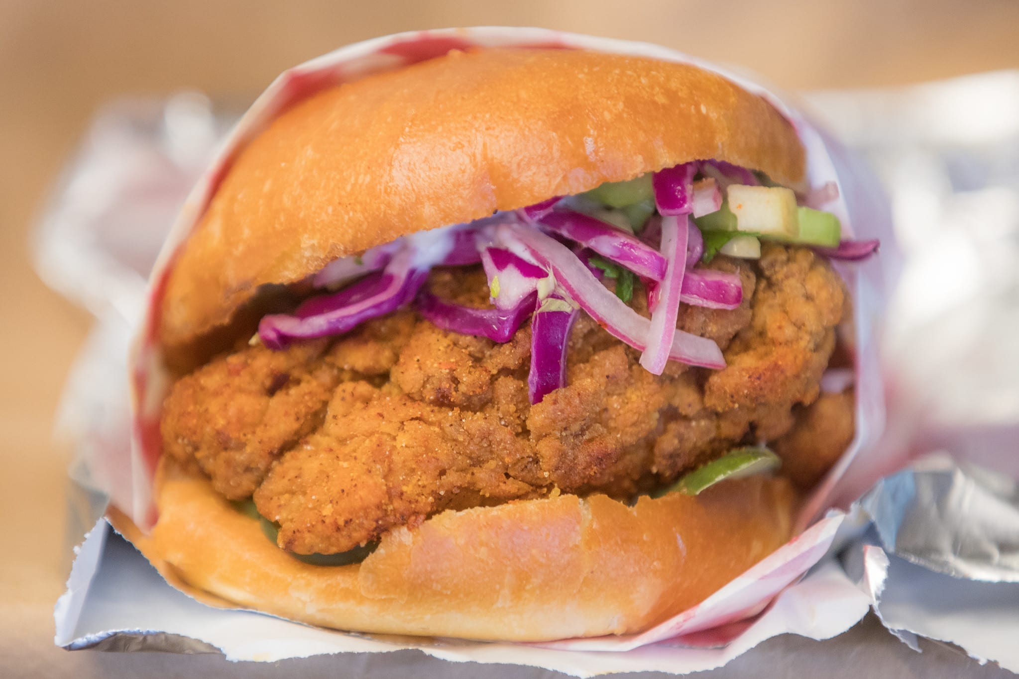Fried chicken sandwich by Thomas Hawk