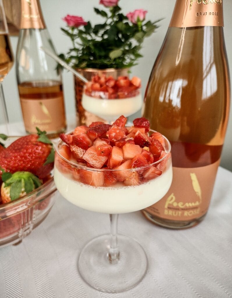 Valentine's Day Sparkling Strawberry and Vanilla Bean Panna Cotta Recipe