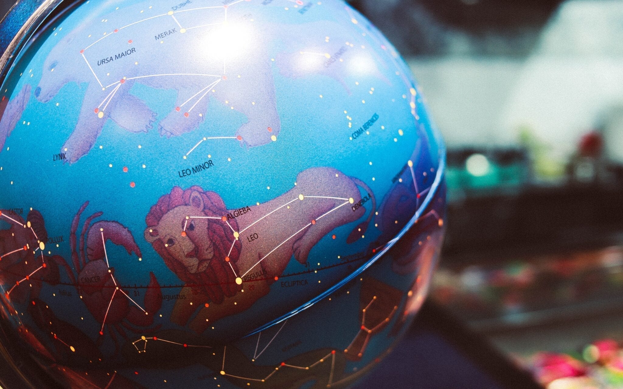 Nastya Dulhiier. Zodiac globe, constellation, stars, horoscope. Photo from Unsplash