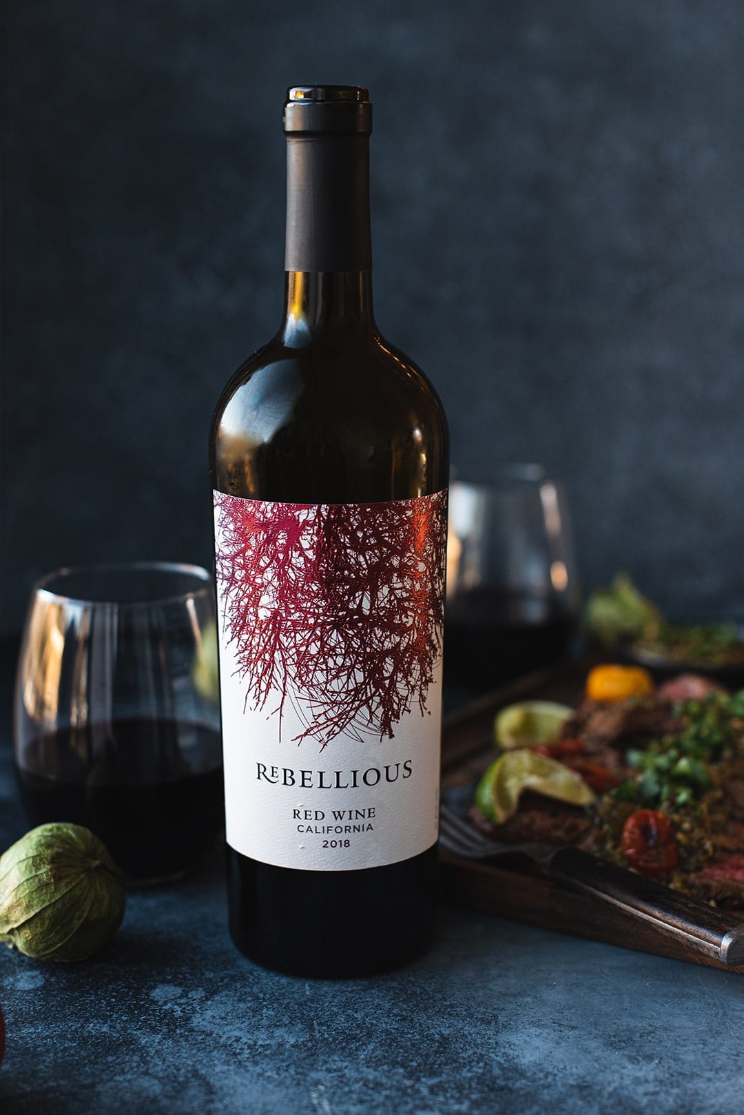 Rebellious red blend wine bottle