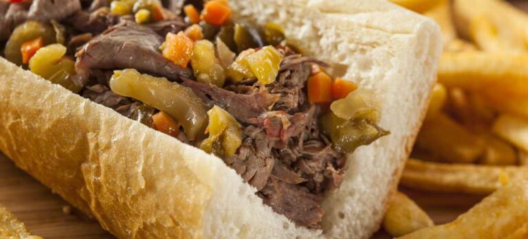 Hearty Italian Beef Sandwich with Hot Giadanarra Peppers