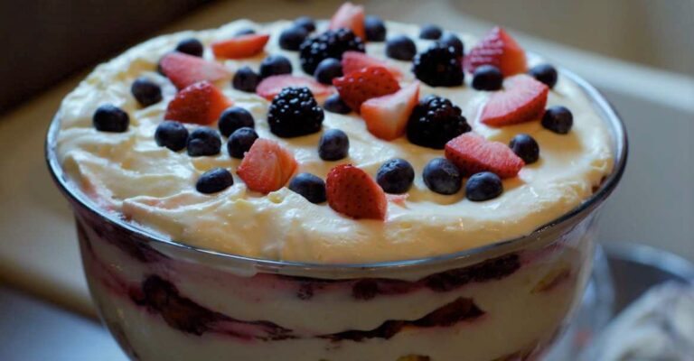 Summer berry trifle