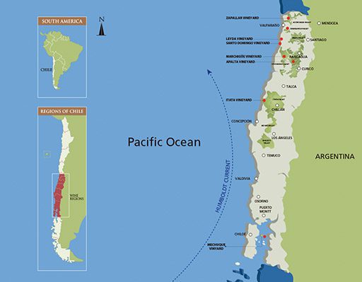 Humboldt Current, Chile map