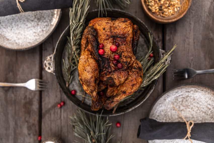 Decorated festive table