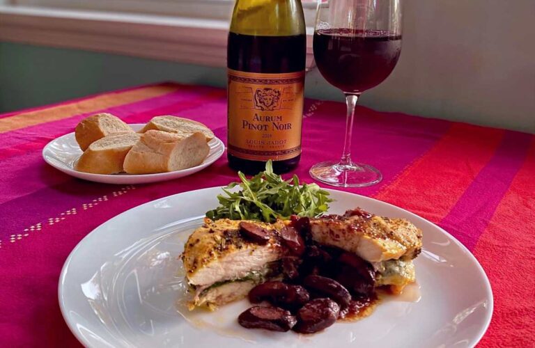 Louis Jadot Aurum Pinot Noir and chicken