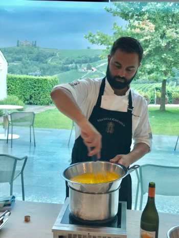 Chef making zabaglione