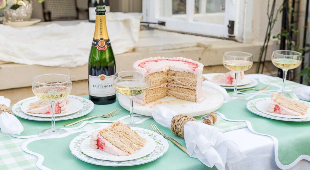 Strawberry Cream Cake with Taittinger Champagne