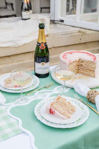 Strawberry Cream Cake with Taittinger Champagne