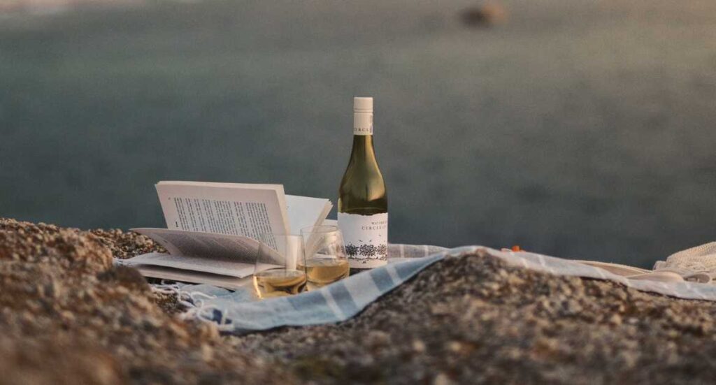 Wine, books, beach