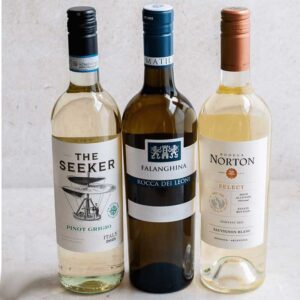 Three bottles of white wine